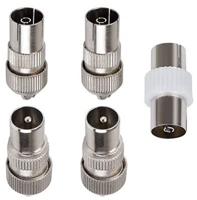 VOMONO 2 X Female 2 X Male TV Aerial Coaxial Cable Connectors Adaptor