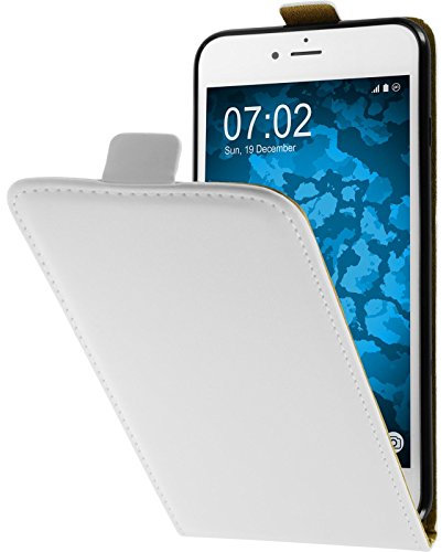 PhoneNatic Cubierta de Cuero Artificial Compatible con Apple iPhone 7 Plus / 8 Plus - Flip-Case Blanco - Cover Cubierta + Protector de Pantalla