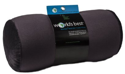 Wolf Essentials Microbead Bolster Tube Travel Pillow - Compact Neck Roll Pillow for Airplane, Car, or Home - Soft Lumbar Support Pillow – Charcoal