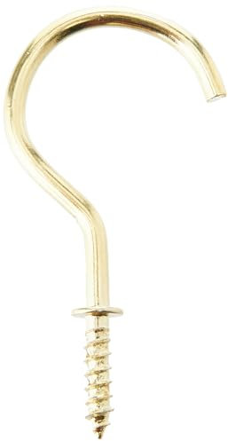 Merriway® BH00037 (35 Pcs) EB Brass Plated Shouldered Mug Cup Hooks, 50 mm (2 inch) - Pack of 35 Pieces