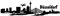Skyline4u Aufkleber Düsseldorf mit Sehenswürdigkeiten in 8 Größen und 25 Farben (20x5,1cm schwarz)