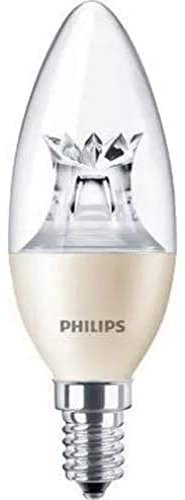 Philips E14 Small Edison 2200-2700 k Flame 470 lm Master LED Dimmable Dim Tone Candle Light Bulb, 6 W - Warm White