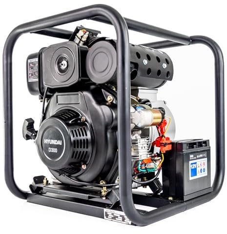 Hyundai 80mm 3 296cc Diesel Clean Water Pump, 25m Head, 6m Lift, 1000L/min Flow Rate with 1 Year Warranty.