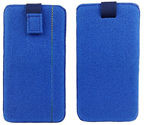 handy-point Handyhülle aus Filz für 6,4 Zoll Smartphones, Blau hell
