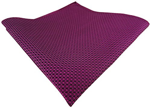 TigerTie Einstecktuch in lila magenta beere schwarz gemustert - 100% Seide - 30 x 30 cm
