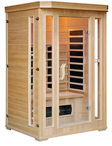 Concept-Usine | Sauna de Cuerpo Entero en Madera para 2 Personas| Reduce el Estrés y Relaja los Músculos con su Cromoterapia 7 Colores y 5 Difusores Infrarrojos| Sin Vapor: Calor Seco + Económico