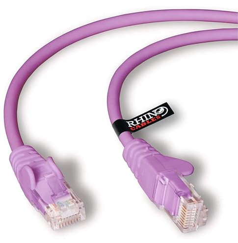 rhinocables CAT 6 High-Speed Gigabit Ethernet Cable - Patch Network Lead for LAN| Snagless UTP With LSZH Jacket | RJ45 Connector - Internet, Router, Modem, Smart TV, PC & More (5m, Violet, Pack of 1)
