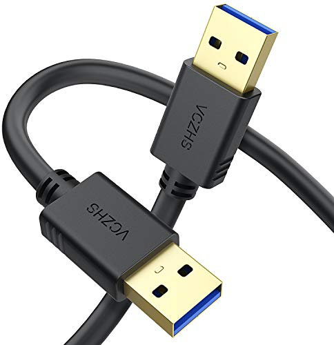 VCZHS USB to USB Cable 2m, USB 3.0 Male to Male USB A to USB A for Hard Drive Enclosures, DVD Player, Laptop Cool and More