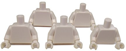 LEGO 5x Minifigure Torso Plain White