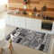 VIMODA Küchenteppich Grau Trendiger Kaffee Teppich, Verschiedene Schriftarten und Muster Kaffee, Maße:200x280 cm