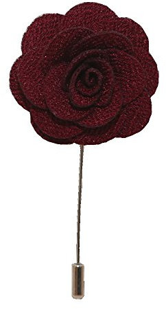 Handgefertigte Anstecknadel mit Blume / Rose, Boutonniere für das Knopfloch, Corsage, Anzug, Smoking oder Jacke Gr. onesize, burgunderfarben
