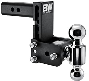 B&W Trailer Hitches Tow & Stow Adjustable Trailer Hitch Ball Mount - Fits 2 Receiver, Dual Ball (2 x 2-5/16), 5 Drop, 10,000 GTW - TS10037B