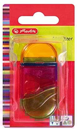 Herlitz Two in One Kombianspitzer Plastic, Rubber and Pencil Sharpener, Translucent