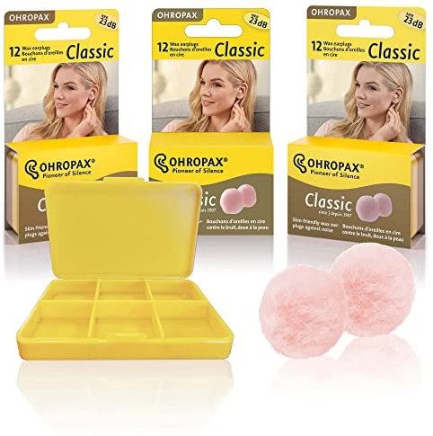 Ohropax Ohrstöpsel aus Wachs, 3 Boxen – insgesamt 36 Ohrstöpsel