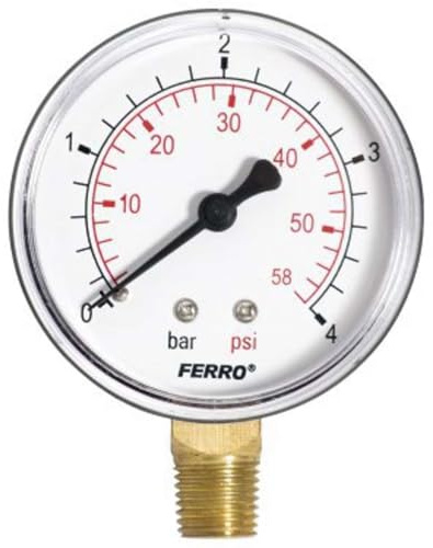Wasser Standard-Manometer, waagerecht, Durchmesser: 63, Messbereich bar: 0-4, Seiteneingang