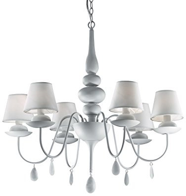 Ideal Lux Blanche SP6 Lampada a Sospensione E14, Bianco