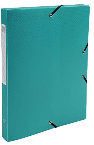 Exacompta 59683E 8er PackSammelbox OPAK mit Gummizug 25 mm breit aus blickdichtem Kunststoff mit Rückenschild für DIN A4 Archivbox Heftbox Dokumentenbox Zeichenbox dunkelgrün