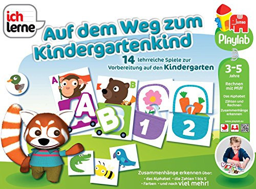 Playlab - Ich lerne . . . (Kinderspiel), Auf dem Weg zum Kindergartenkind: 14 lehrreiche Spiele zur Vorbereitung auf den Kindergarten. Zusammenhänge erkennen über: das Alphabet, die Zahlen 1 bis 5, Farben und noch viel mehr!