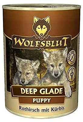 Wolfsblut - Deep Glade Puppy - 6 x 395 g - Rothirsch und Wasserbüffel - Nassfutter - Hundefutter - Getreidefrei