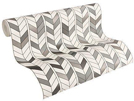 Architects Paper Tapete AP 2000 Design by F.A. Porsche Serie Tyre 10,05 m x 0,53 m metallic weiß 960662