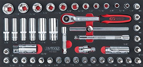 'KS Tools 713.1023 Ultimate Modul de DOUILLES/Zubehör 3/8 in Zoll 46 Teilig