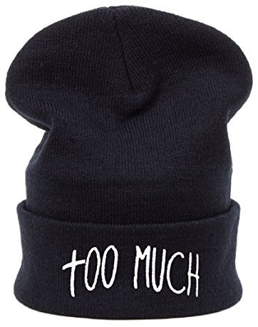 morefaz Beanie Hüte Mützen Damen Herren Jungen Trill, Meow,Swag,Wasted,Diamant TM (Too Much)