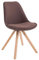 CLP Retro-Stuhl Toulouse Square Mit Stoffbezug Und Hochwertigem Sitzpolster I Lehnstuhl Mit Stabilem Holzgestell I Sitzhöhe 48 cm, Farbe:braun, Gestell Farbe:Natur