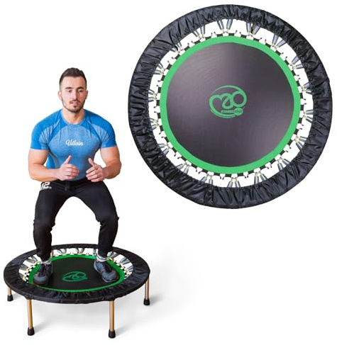 Fitness Mad Studio Pro Rebounder, 40” Fitness Trampoline, Aerobic Exercise Bouncer, Foldable Mini Trampoline, Weight Loss & Improves General Fitness
