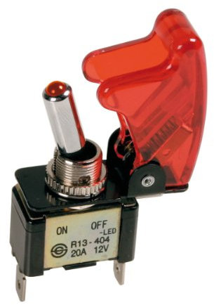 Pilot INTERRUTTORE CON SICURA ROSSO 12/24V MAX20A