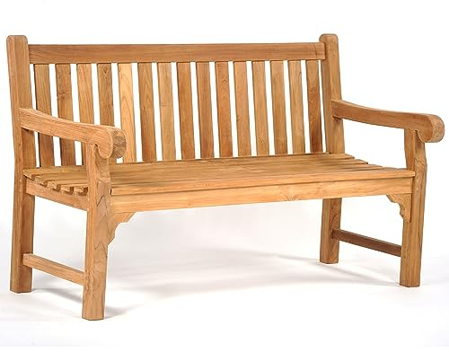 BrackenStyle Queensbury 3 Seat Teak Garden Bench 150cm | Park Patio Outdoor Seat, Incredibly Durable Luxury Grade A Quality