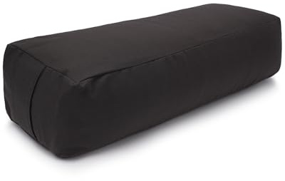 Yogabox Yoga Bolster Rechteckig, Waschbarer Bezug aus 100% Baumwolle, Yogarolle eckig mit Buchweizenschalen - Füllung, Yogakissen groß für Restoratives Yoga, Maße: ca. 60 x 20 x 14 cm