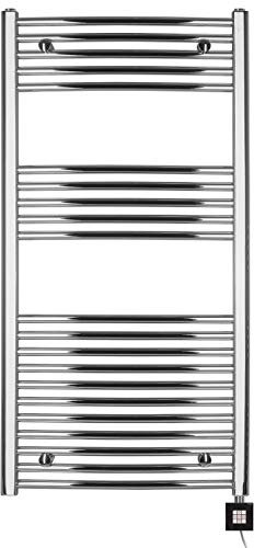 Radiateur électrique Seche-Serviette Chromé 600 Watts, Barres courbées-1175htx600l