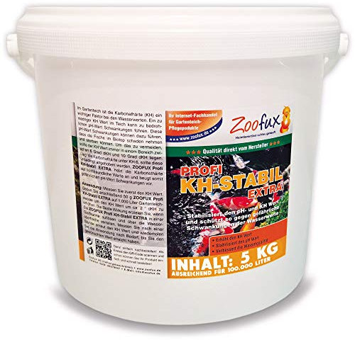 ZOOFUX Profi Gartenteich KH-Stabil EXTRA (Hebt die Karbonathärte an und beugt somit gefährlichen pH-Wert Schwankungen vor. Jetzt direkt vom Hersteller), Inhalt:5 kg