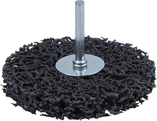 wolfcraft Universal-Reinigungsscheibe für Bohrmaschine I 1674000 I Ø 100 mm I Zum Entrosten und Reinigen von glatten Oberflächen I Rundschaft