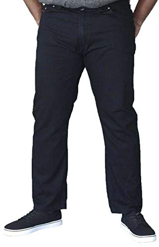 Mens Duke London Kingsize Relaxed Fit Stretch Jeans With Elasticated Waist Black 44 - Long