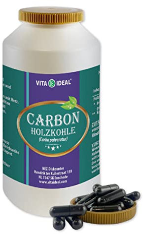 Aktivkohle 60 Kapseln je 250mg ohne Zusatzstoffe, für Zahnaufhellung, Zahnbleaching oder Verdauung (teeth whitening)