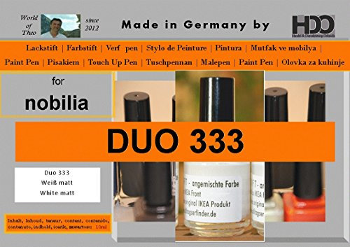 HDO Farbstift Lackstift Touch-Up-Pen for Nobilia Duo 333 weiß matt