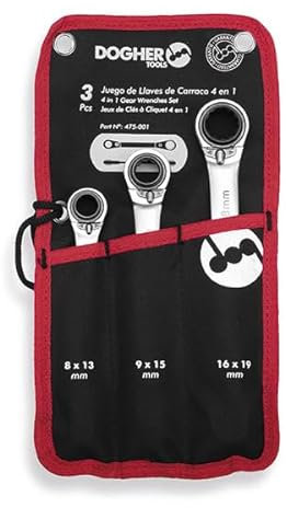 dogher 475 – 001-sac Nylon 3 Schlüssel Ratsche 4 in 1