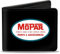 Buckle-Down Herren-Geldbörse, Bifold, Mopar 1954–1958 Logo, Seitenstreifen, Schwarz, Blau, Rot, veganes Leder, Mehrfarbig, 10,2 x 8,9 cm, Mehrfarbig, 4.0 x 3.5, Mopar Geldbörse Bifold Mopar
