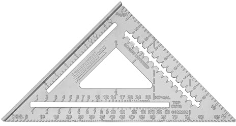 Johnson Level & Tool RAS-120 12 Johnny Square Aluminum Rafter, 12, Silver, 1 Square