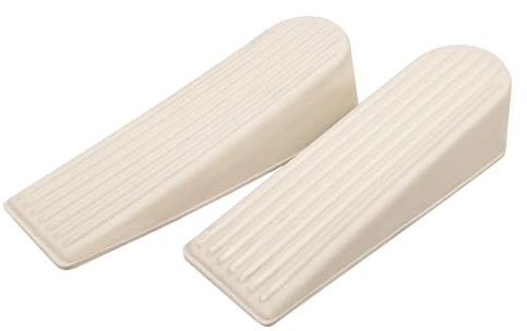 Select Hardware Door Stop, Wedge, Anti Slip Door Holder, Rubber, Cream(Almond), (Pack of 2)