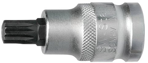 SW-Stahl XZN-Einsatz 1/2 Zoll - Innenvielzahn-Bit M5 x 53 mm - 05301L | Kurze Ausführung M5 aus Chrom-Vanadium-Stahl, brüniert, 12,5 mm Antrieb, ideal für Innenvielzahn-Schrauben
