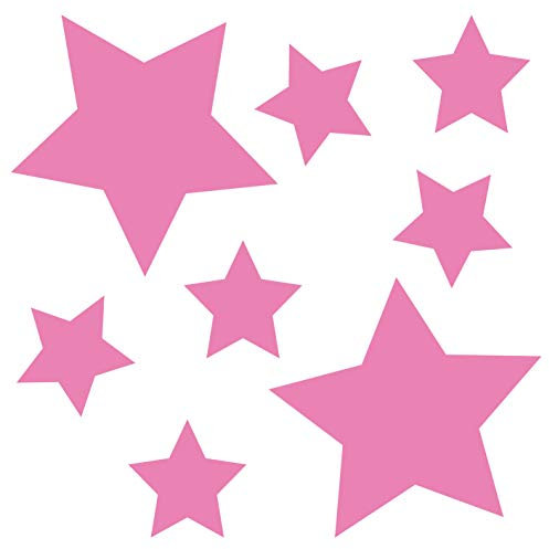 kleb-Drauf | 8 Sterne | Rosa - matt | Wandtattoo Wandaufkleber Wandsticker Aufkleber Sticker | Wohnzimmer Schlafzimmer Kinderzimmer Küche Bad | Deko Wände Glas Fenster Tür Fliese