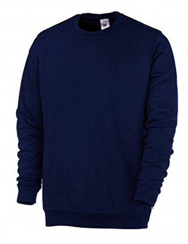 BP 1623-193-110-S Unisex-Sweatshirt, Lange Ärmel, Rundhalsausschnitt, Strickbündchen an Ärmeln und Saum, 320,00 g/m² Verstärkte Baumwolle, Nachtblau, S