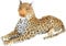 BRUBAKER Leopard Plüschtier 110 cm liegend - XL Stofftier Kuscheltier - Raubkatze Braun