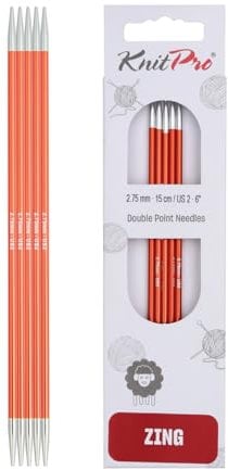 KnitPro Zing Double Pointed Needles 8 (20cm) | 2.75mm