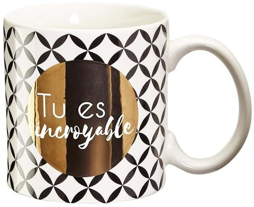 DRAEGER PARIS 1886 - Mug Black & Gold en Porcelaine 350ml Tu es incroyable - Cadeau Original pour Proches, Amis & Collègues - Tasse à Thé ou Café Design Chic avec Coffret Cadeau Émotion et Élégance