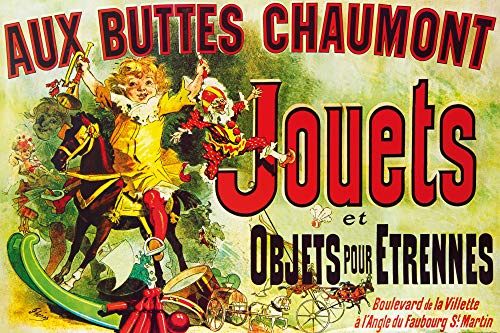 1art1 Vintage Poster Aux Buttes Chaumont, Jouets Et Objets Pour Étrennes, Jules Cheret, 1885 Kunstdruck Bild 120x80 cm