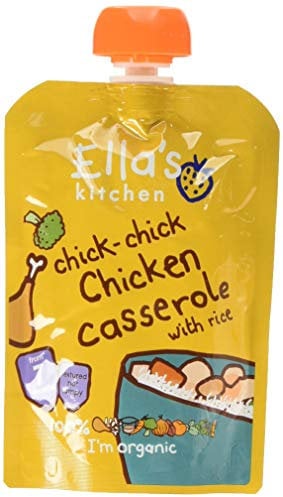 Ella's Kitchen Stage 2 from 7 Months Organic Chick Chick Chicken Casserole with Rice 130 g (Pack of 6)
