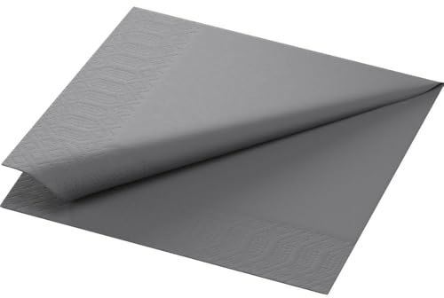 Duni Zelltuch-Servietten granite grey 33x33cm 3-lagig 1/4-Falz 4x250 Stück